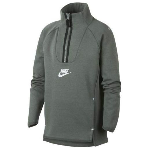 Nike b nsw tch flc ssnl, t-shirt a manica lunga unisex-adulto, vintage lichen/black, xl