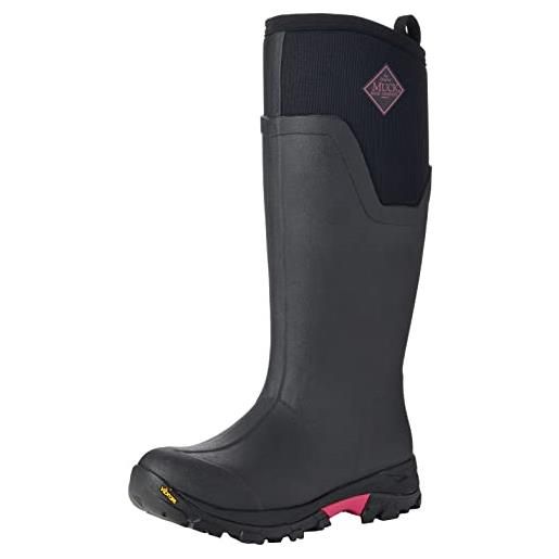 Muck Boots arctic ice alto agat, stivali in gomma donna, nero rosa acceso, 38.5 eu