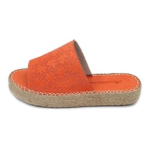 Bonateks derbtrlk100091, sandalo con zeppa donna, colore: arancione, 36 eu