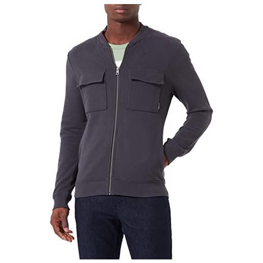 TOM TAILOR Denim felpa bomber, uomo, grigio (coal grey 29476), l