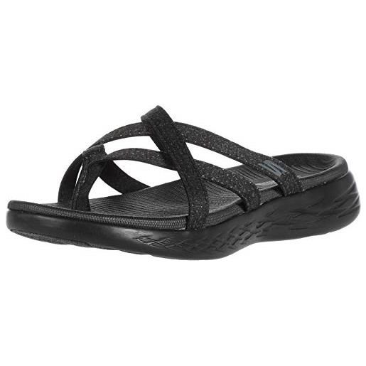 Skechers on-the-go 600, sandali a punta aperta donna, nero black gray textile bkgy, 41 eu