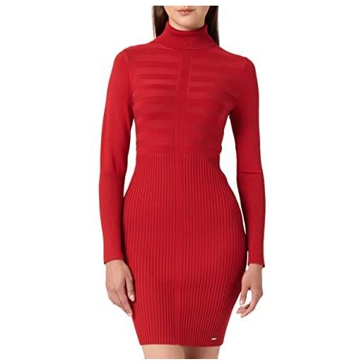 Morgan robe tricot col roulé rmento casual dress, rosso (tango red tango red), large (taglia produttore: tl) women's
