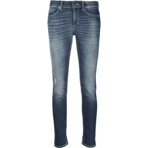 DONDUP jeans crop con effetto sfumato - blu