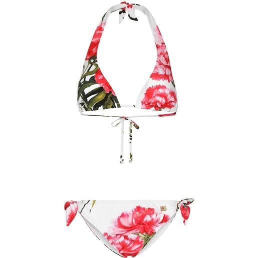 Dolce & Gabbana set bikini a fiori - bianco