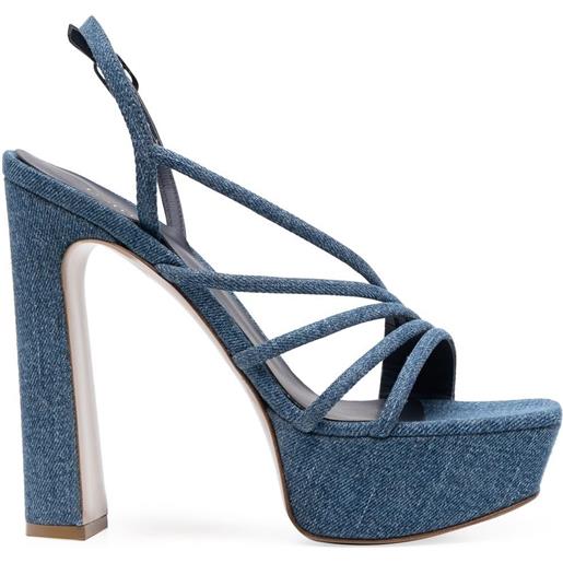 Le Silla sandali denim 145mm - blu