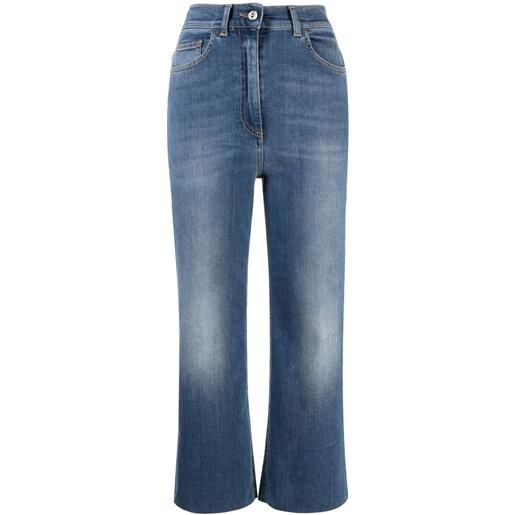 Elisabetta Franchi jeans a vita alta crop - blu