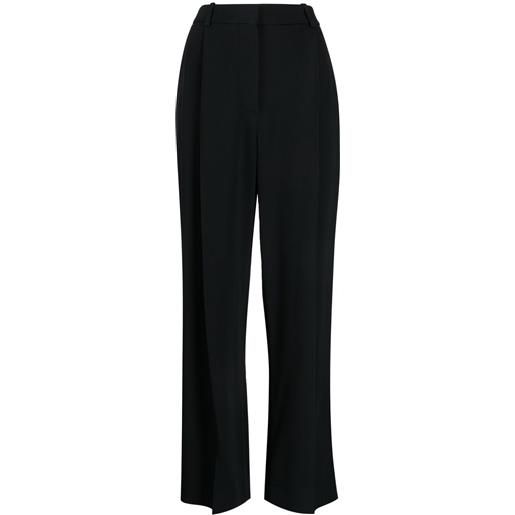 Victoria Beckham pantaloni a gamba ampia con pieghe - nero