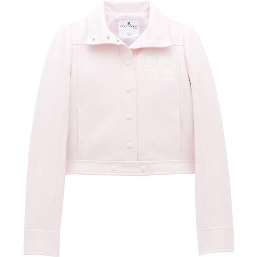 Courrèges giacca crop con applicazione - rosa
