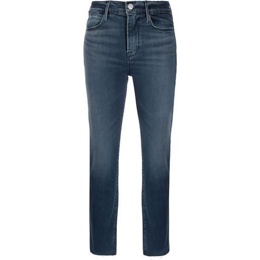 FRAME jeans crop a vita media - blu