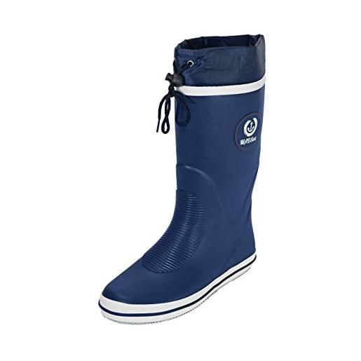 MADSea classic high stivali di gomma stivali da pioggia uomo donna senza fodera alti blu, dimensioni: 43 eu