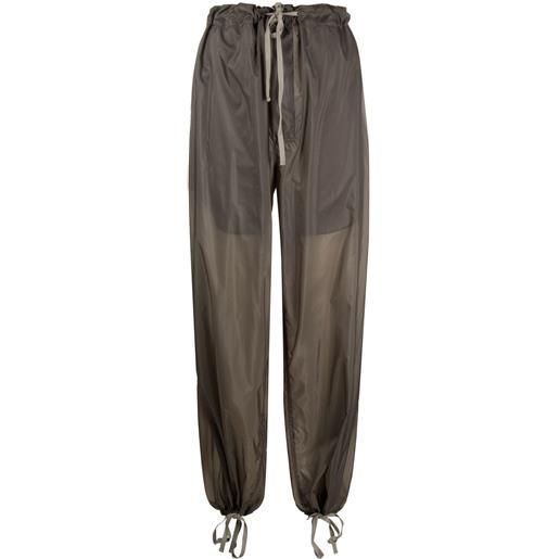 Maison Margiela pantaloni a gamba ampia con coulisse - grigio