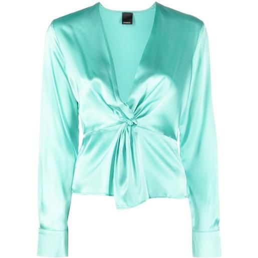 PINKO blusa con design a incrocio - verde