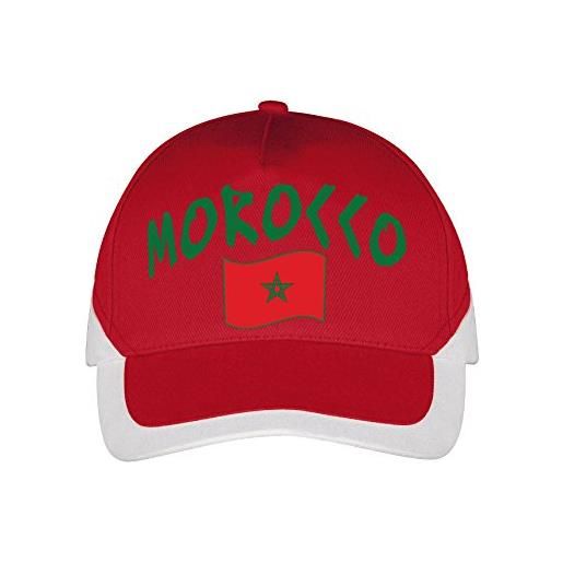 Supportershop marocco, cappellino calcio, rosso, fr: taille unique (taille fabricant: taille one sizeque)