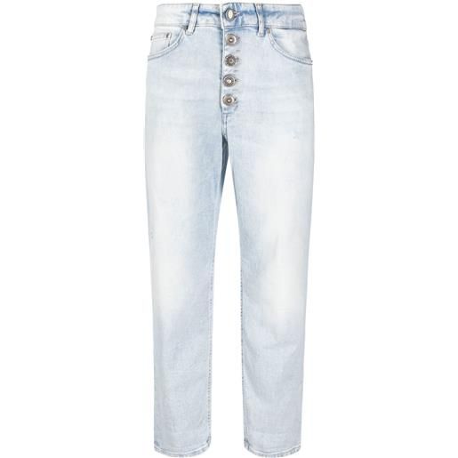 DONDUP jeans crop a vita media - blu