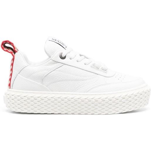 Lanvin sneakers curbies 2 con suola rialzata - bianco