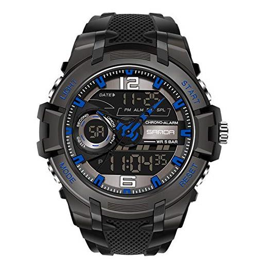 RORIOS moda orologio uomo digitale militare orologi con cinturino in resin impermeabile sportivo orologio cronografo luminosi orologio da polso