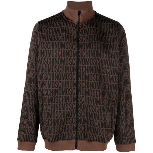 Moschino giacca sportiva con monogramma - marrone
