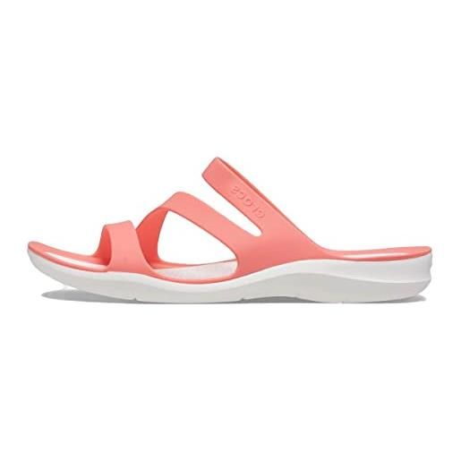 Crocs swiftwater sandal w sandali a punta aperta donna, rosa (grapefruit)/bianco, 34/35 eu