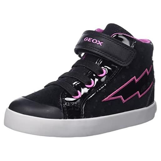 Geox b kilwi girl b, sneakers bambine e ragazze, nero/rosa (black/fuchsia), 22 eu
