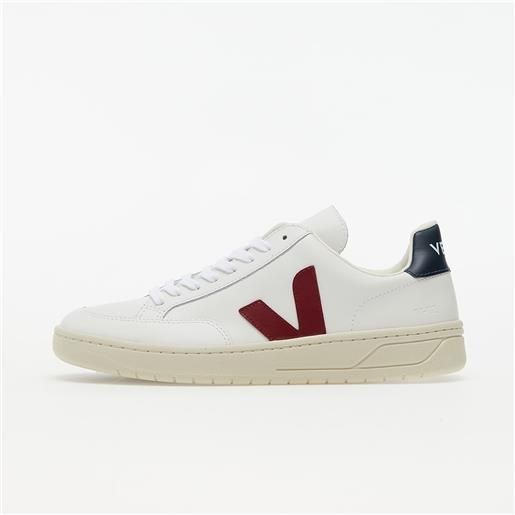 Veja v-12 leather white marsala nautico