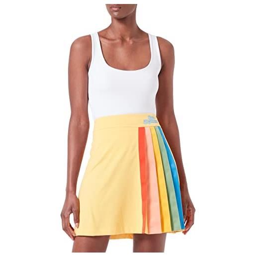 Love Moschino rainbow ribbons and bubble logo gonna, giallo, 50 donna