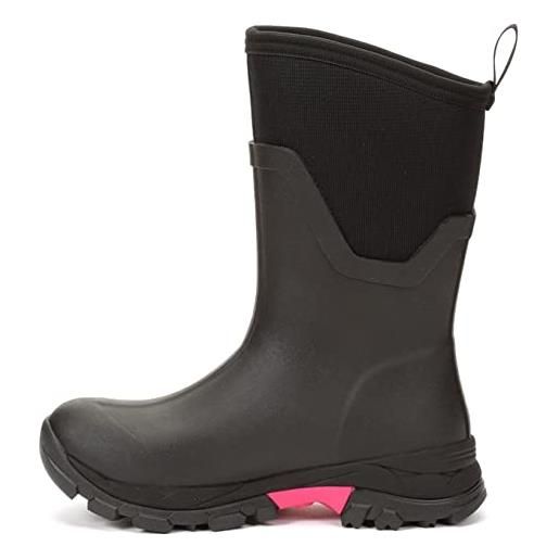 Muck Boots ghiaccio artico mid agat, stivali in gomma donna, nero rosa acceso, 40 eu