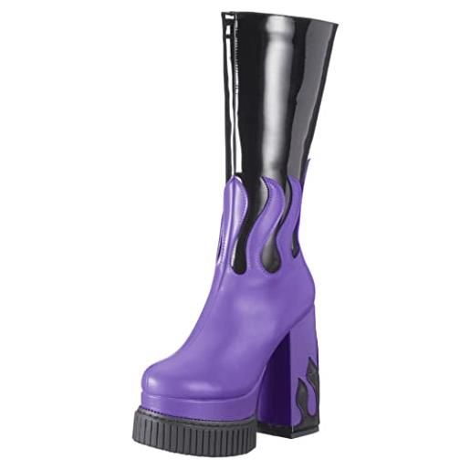 LAMODA show off, mid calf boot donna, back brevent purple flame, 41 eu
