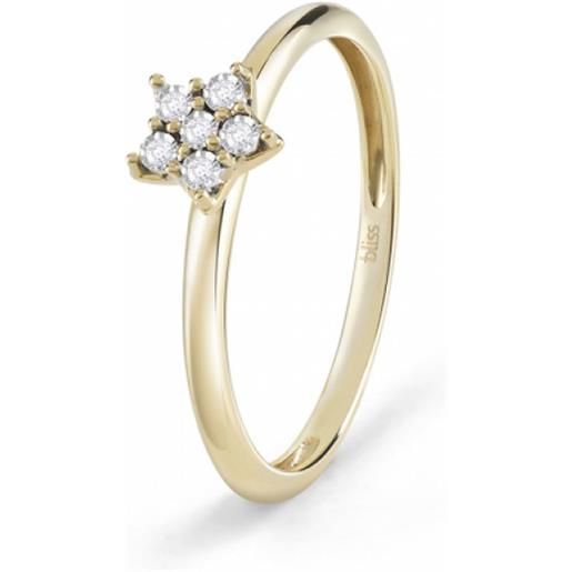 Bliss anello rugiada in oro giallo e diamanti 0,02 ct