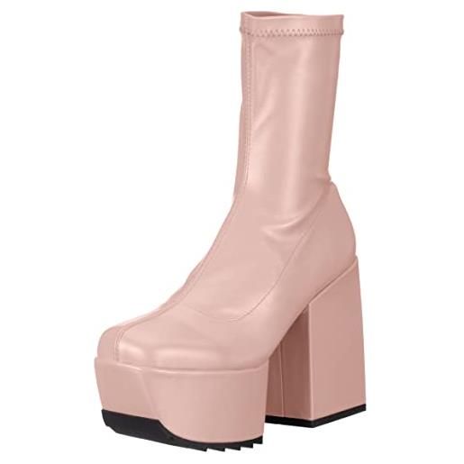 LAMODA pretty please, mid calf boot donna, poliuretano rosa, 38 eu