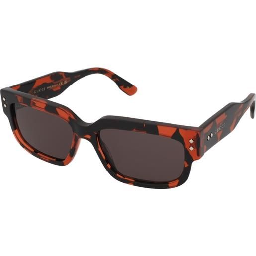 Gucci gg1218s 003 | occhiali da sole graduati o non graduati | prova online | unisex | plastica | rettangolari | havana, marrone, nero | adrialenti