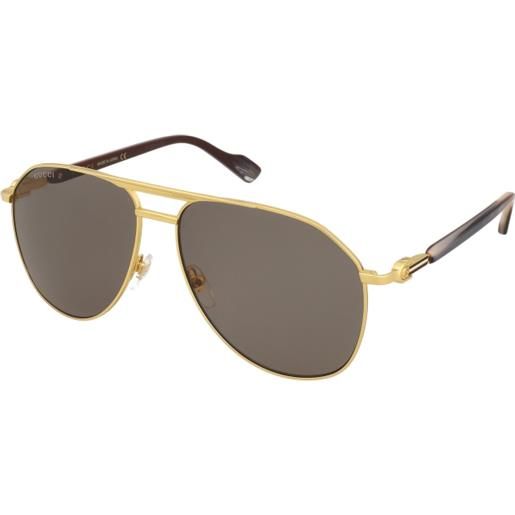 Gucci gg1220s 002 | occhiali da sole graduati o non graduati | prova online | unisex | metallo | pilot | oro | adrialenti