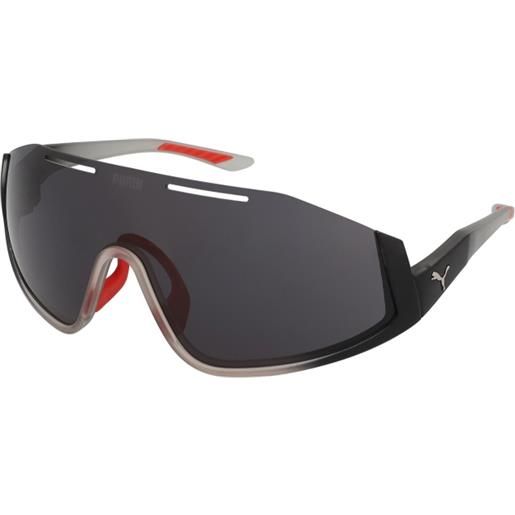 Puma pu0358s 001 | occhiali da sole sportivi | unisex | plastica | mascherina | nero, trasparente | adrialenti