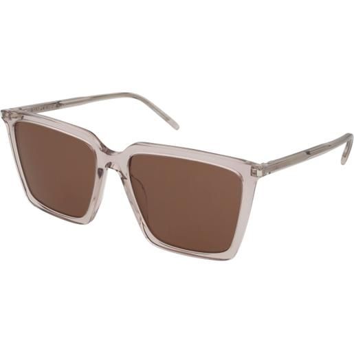 Saint Laurent sl 474 003 | occhiali da sole graduati o non graduati | prova online | plastica | quadrati | rosa, trasparente | adrialenti
