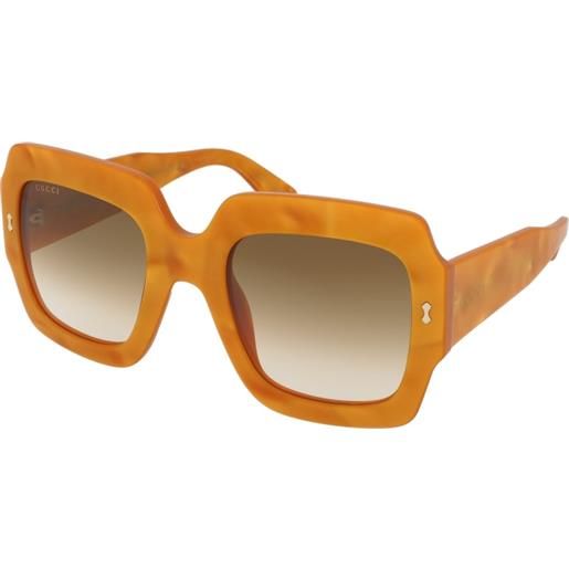 Gucci gg1111s 004 | occhiali da sole graduati o non graduati | prova online | plastica | oversize, quadrati | giallo | adrialenti