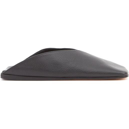 MM6 Maison Margiela sandali slides in pelle - nero