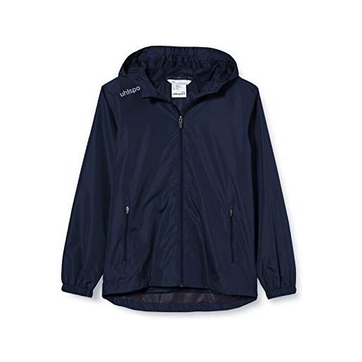 uhlsport essential, giacca sportiva da pioggia uomo, nero/bianco, s