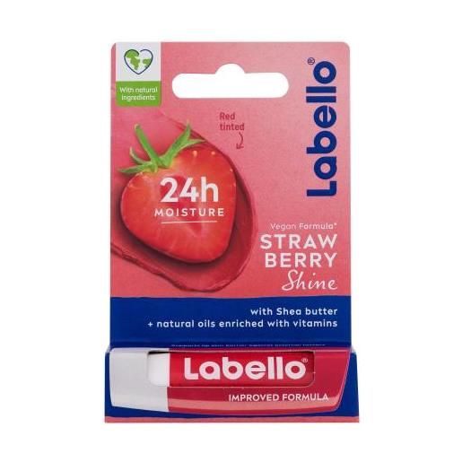 Labello strawberry shine 24h moisture lip balm balsamo leggermente colorato per le labbra 4.8 g