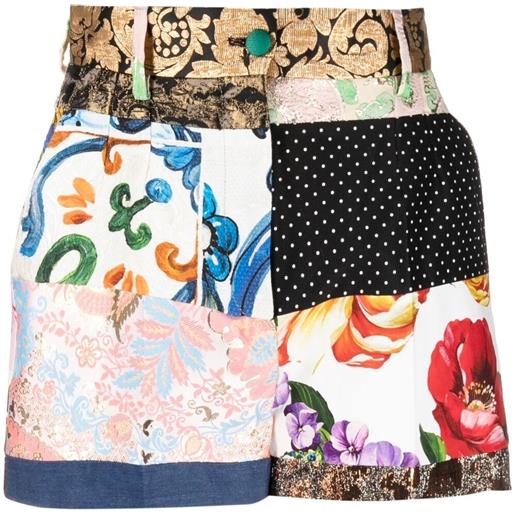 Dolce & Gabbana shorts con stampa patchwork - nero