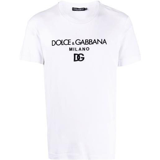 Dolce & Gabbana t-shirt dg essential con ricamo - bianco
