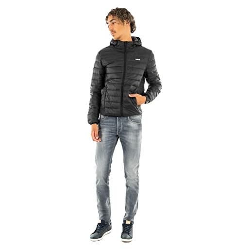 Schott NYC silveradors schott-giacca con cappuccio extra leggera, blu, l unisex-adulto