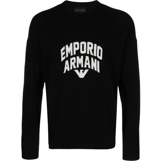 Emporio Armani maglione con logo - nero
