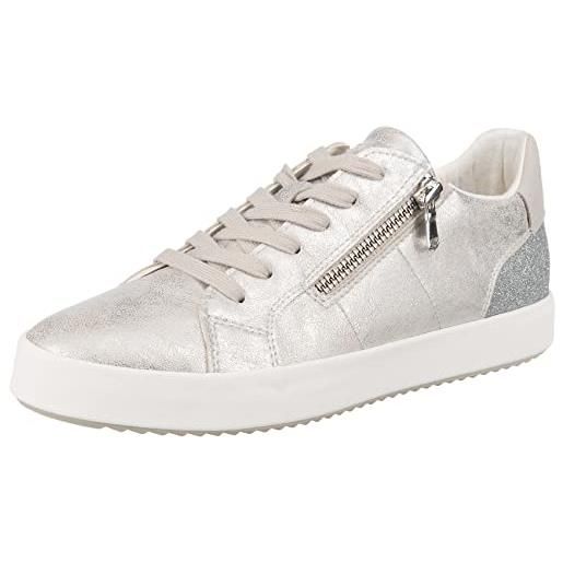 Geox d blomiee a, sneakers donna, argento (argento silver), 38 eu