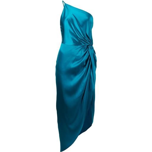 Michelle Mason abito monospalla con nodo - blu