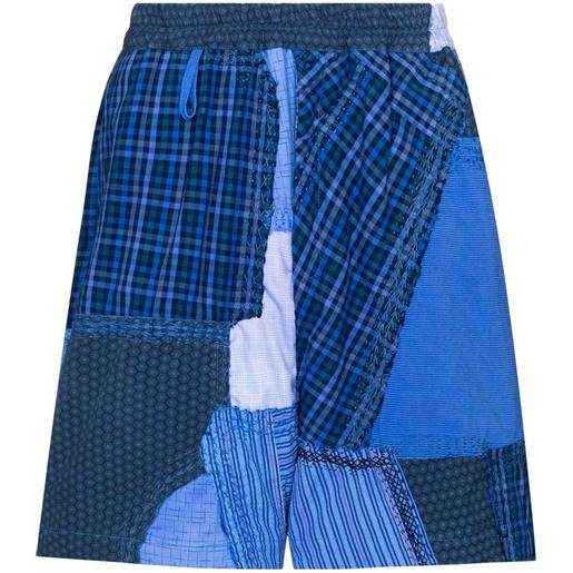 By Walid shorts sportivi con design patchwork - blu