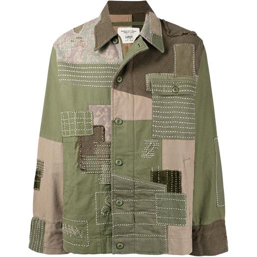 Maharishi camicia con design patchwork - verde
