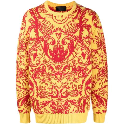 Philipp Plein maglione con ricamo - giallo