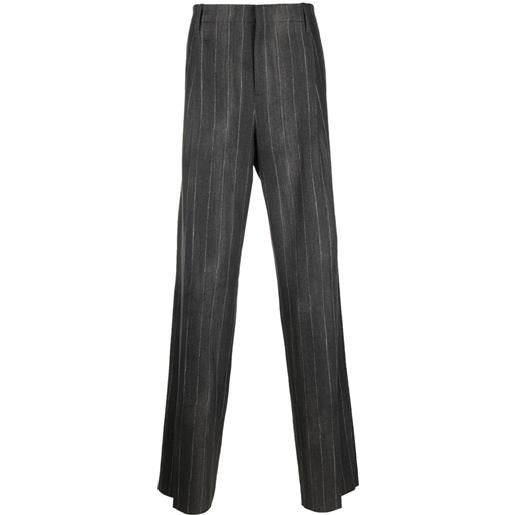 Versace pantaloni sartoriali a righe - grigio