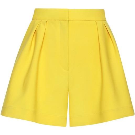 Oscar de la Renta shorts sartoriali con pieghe - giallo