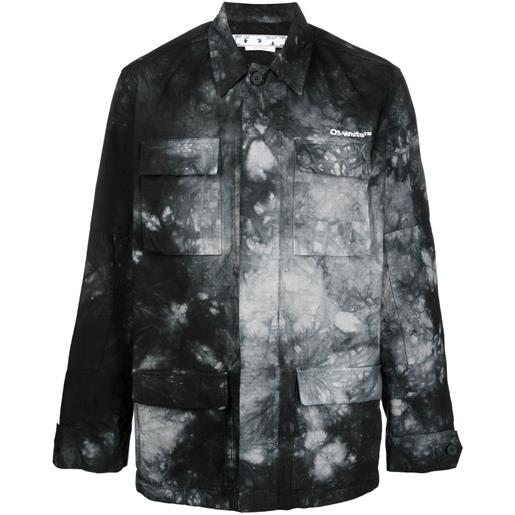 Off-White giacca-camicia con effetto schiarito - grigio