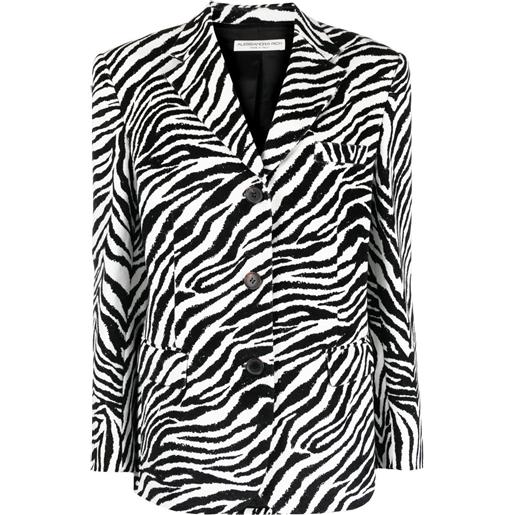 Alessandra Rich blazer monopetto zebrato - bianco